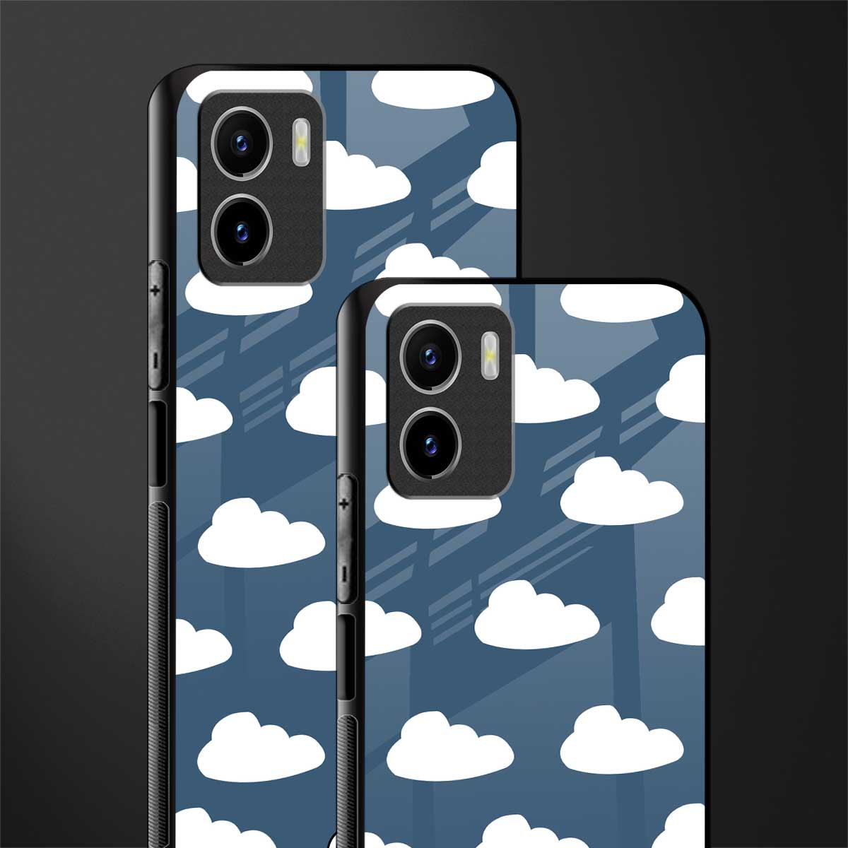 clouds back phone cover | glass case for vivo y72