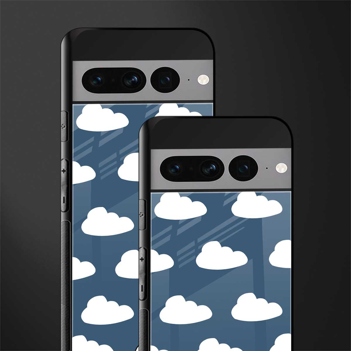 clouds back phone cover | glass case for google pixel 7 pro