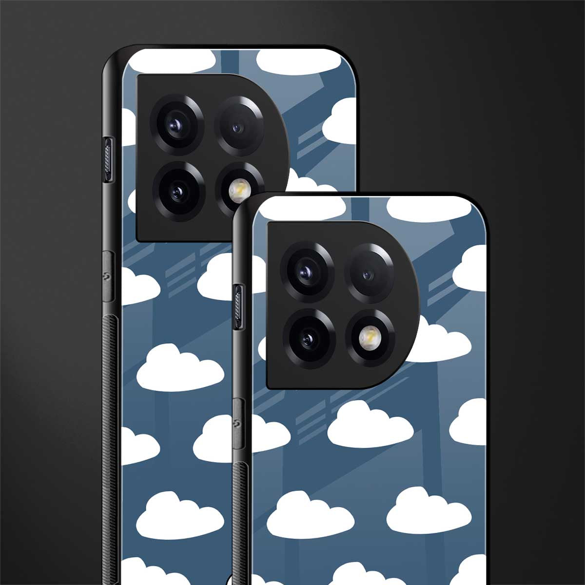 clouds back phone cover | glass case for oneplus 11
