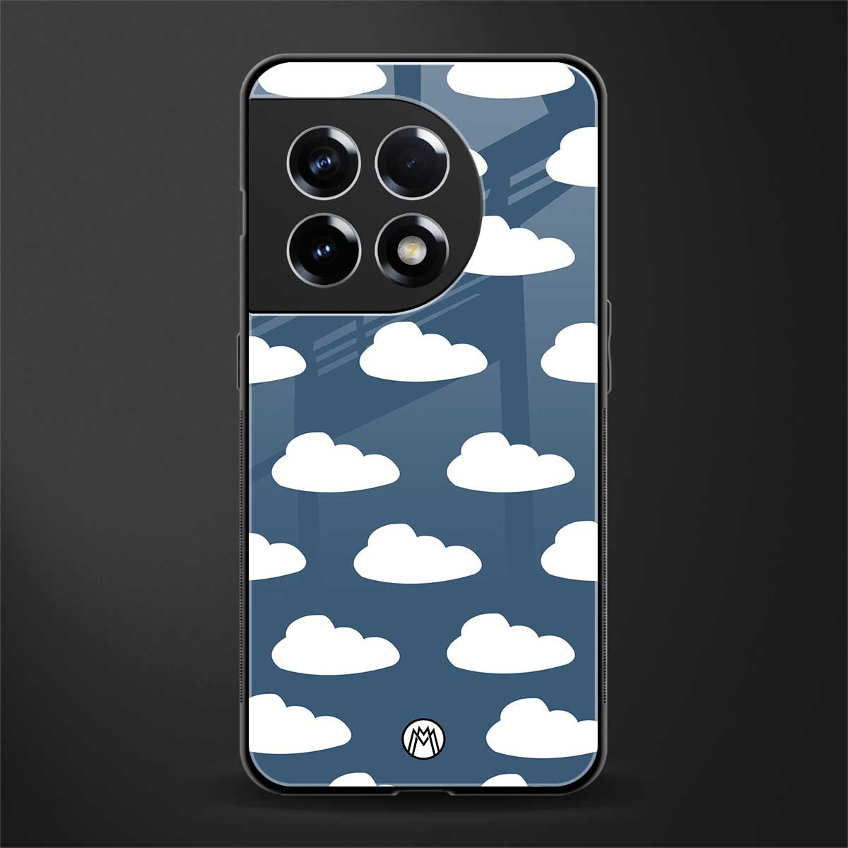 clouds back phone cover | glass case for oneplus 11r