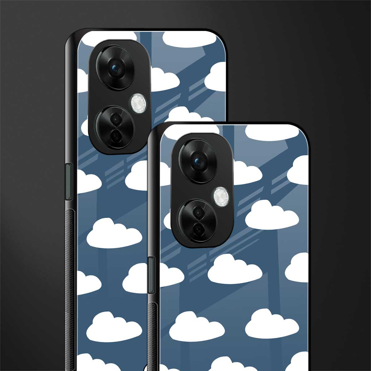clouds back phone cover | glass case for oneplus nord ce 3 lite