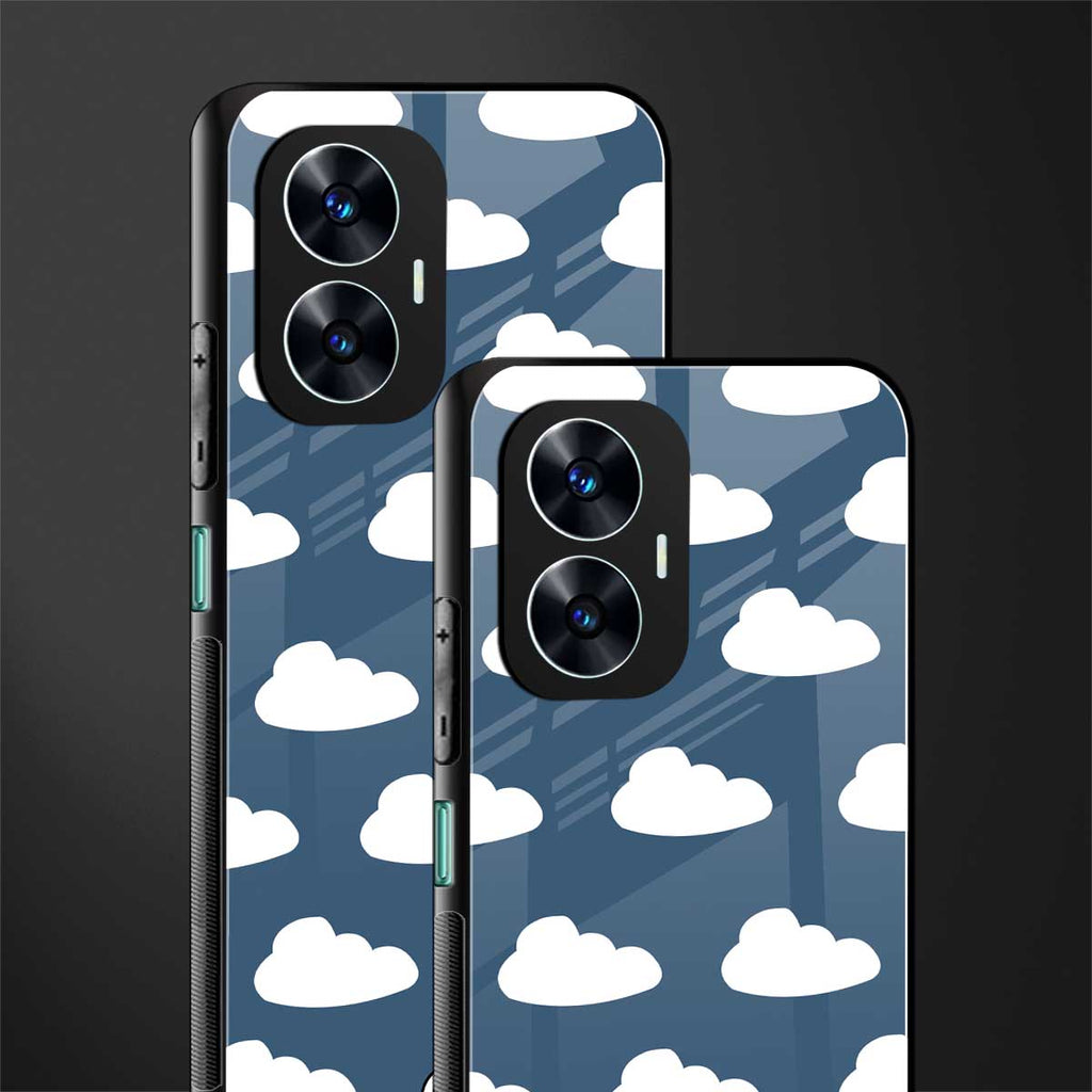 clouds back phone cover | glass case for realme c55
