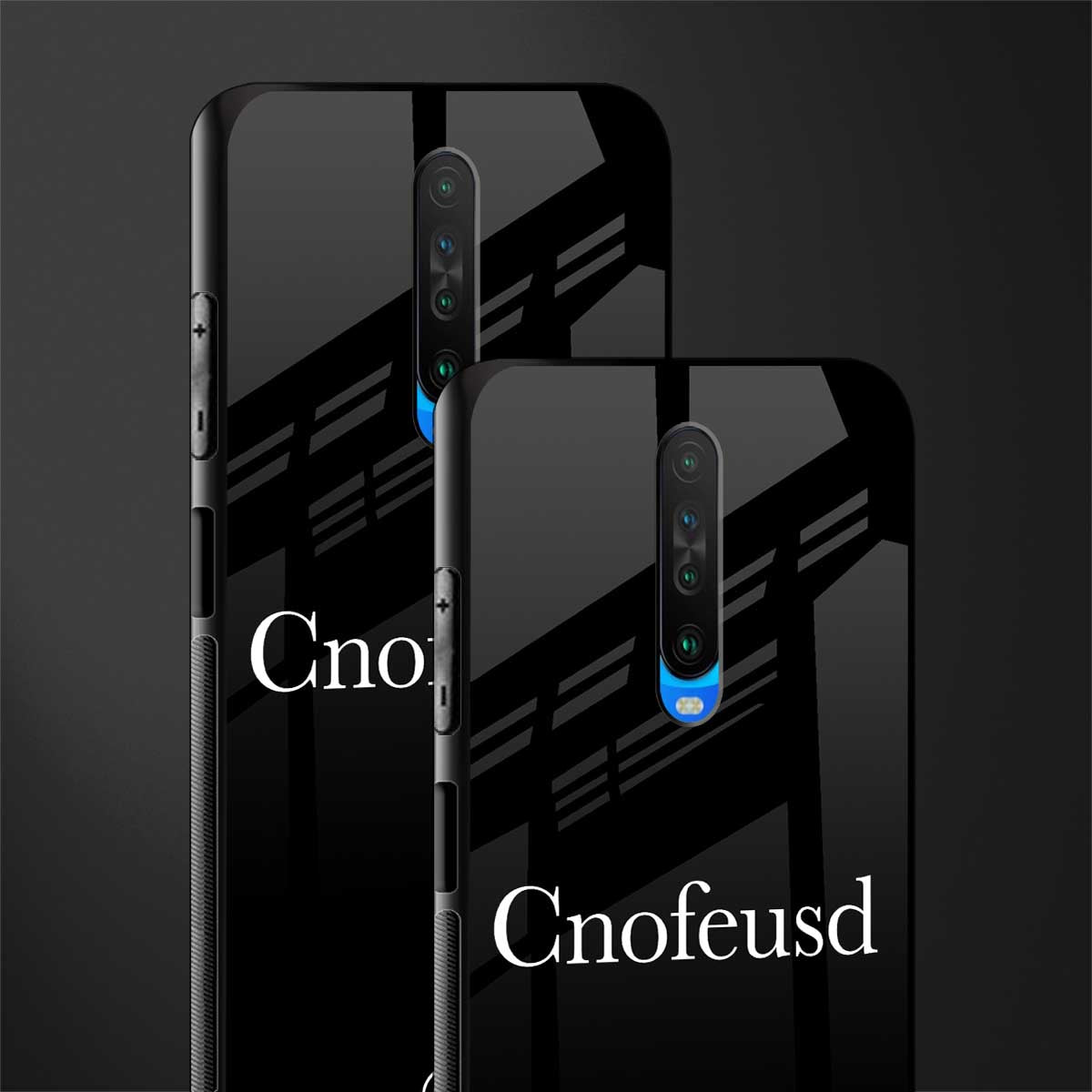 cnofeusd confused black glass case for poco x2 image-2