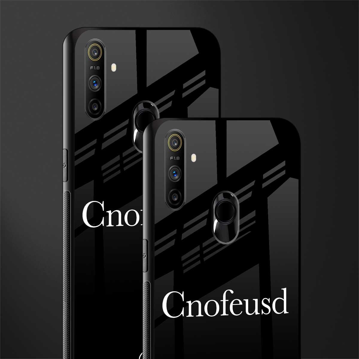 cnofeusd confused black glass case for realme narzo 10a image-2