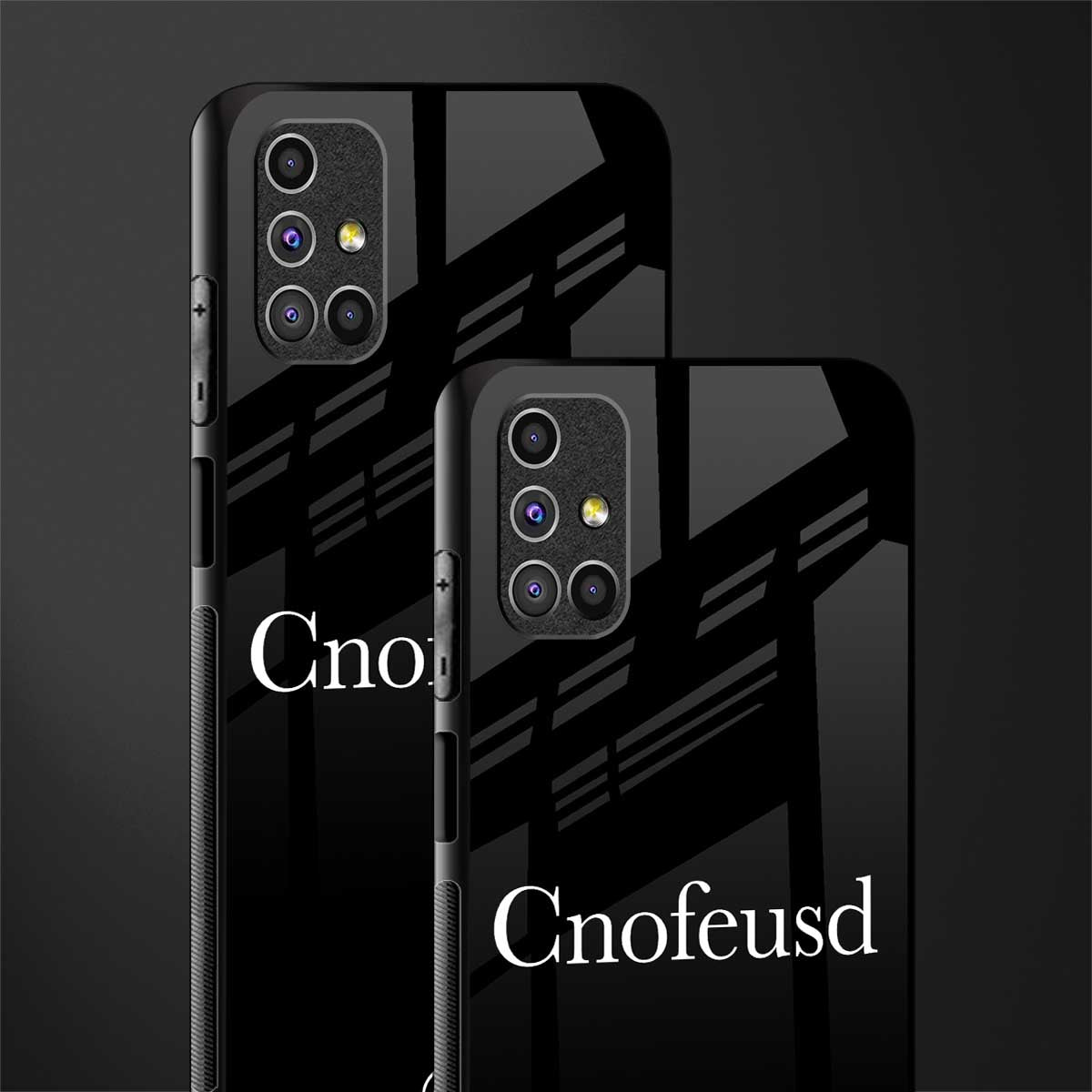 cnofeusd confused black glass case for samsung galaxy m51 image-2