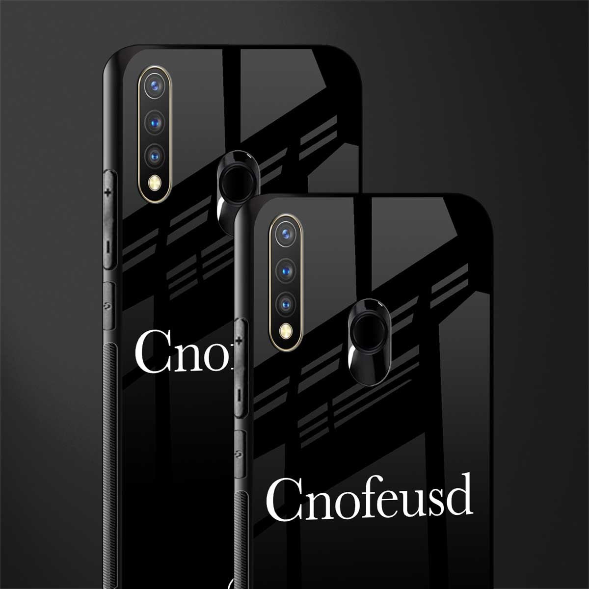 cnofeusd confused black glass case for vivo y19 image-2