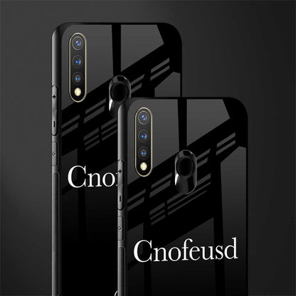 cnofeusd confused black glass case for vivo y19 image-2