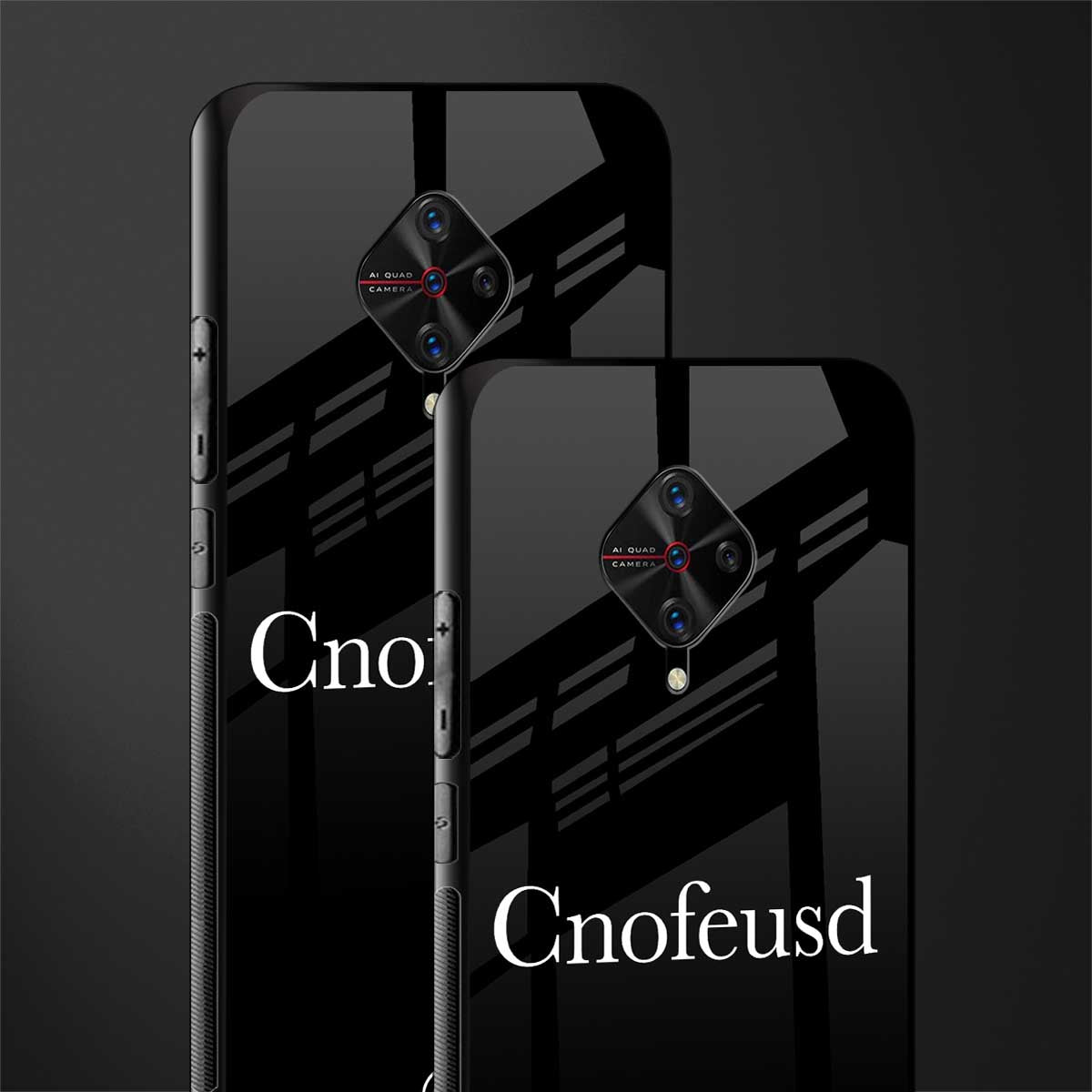 cnofeusd confused black glass case for vivo s1 pro image-2