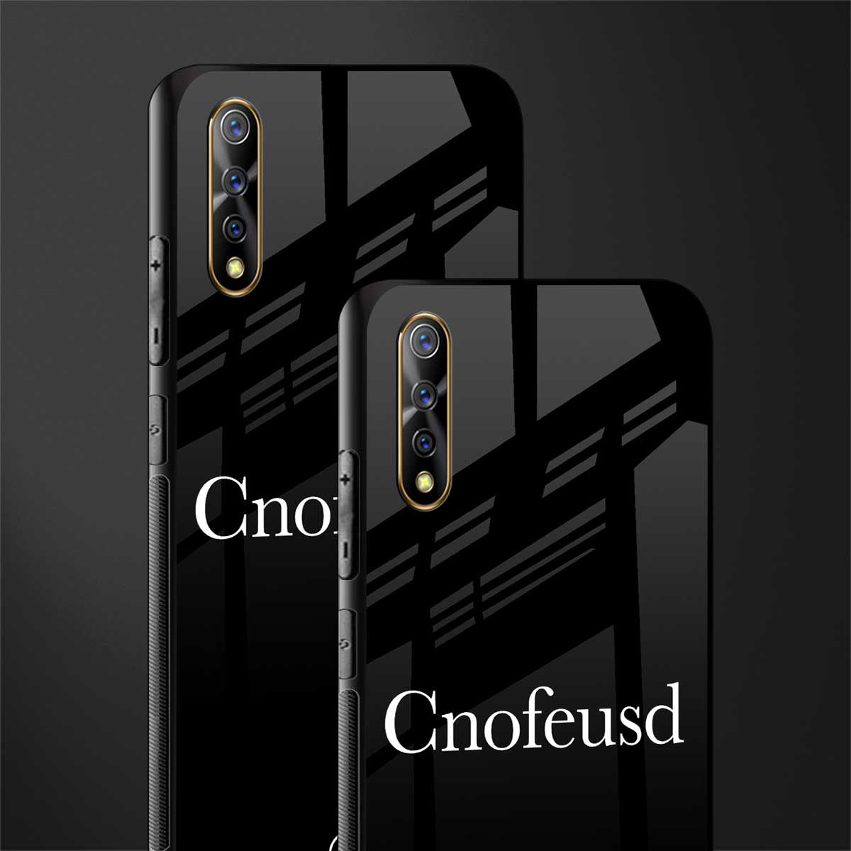 cnofeusd confused black glass case for vivo s1 image-2