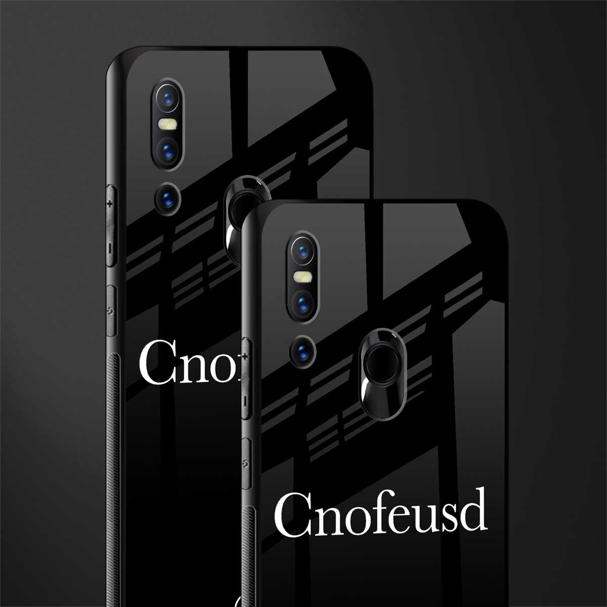 cnofeusd confused black glass case for vivo v15 image-2