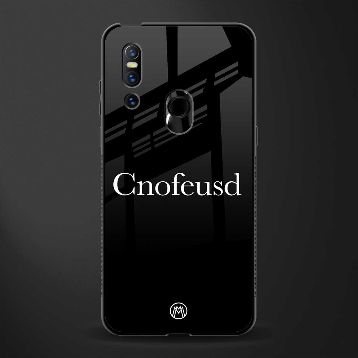 cnofeusd confused black glass case for vivo v15 image