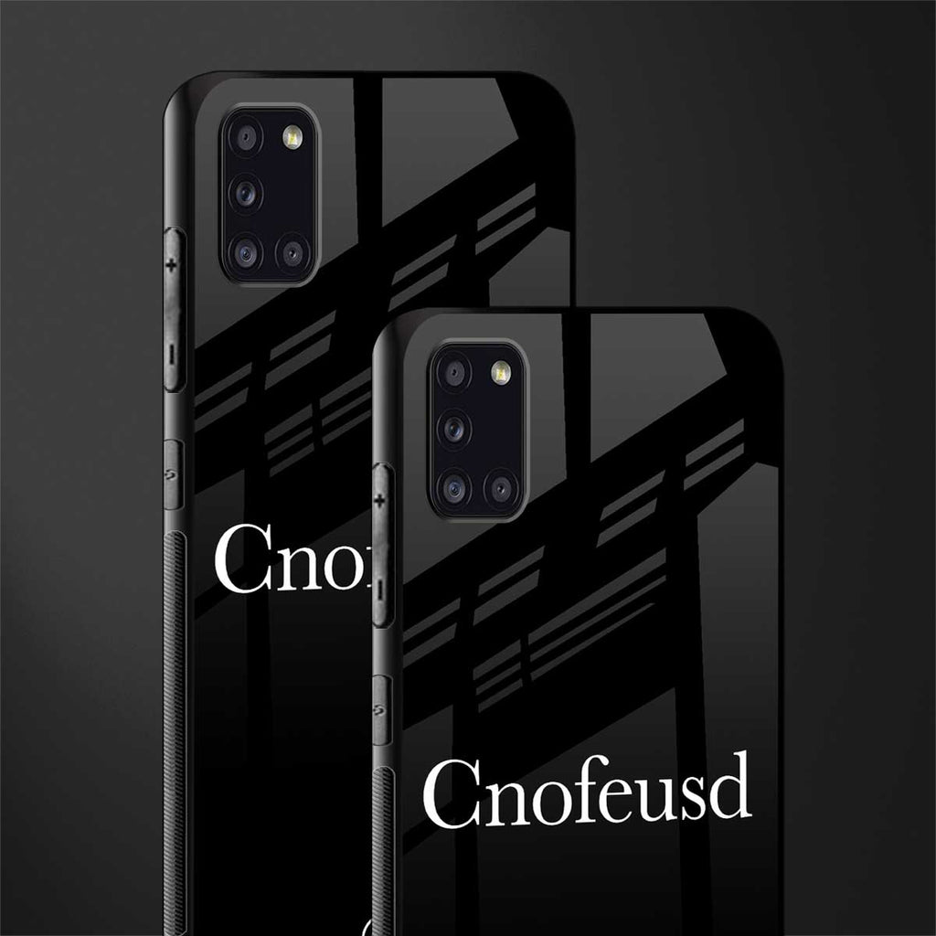 cnofeusd confused black glass case for samsung galaxy a31 image-2