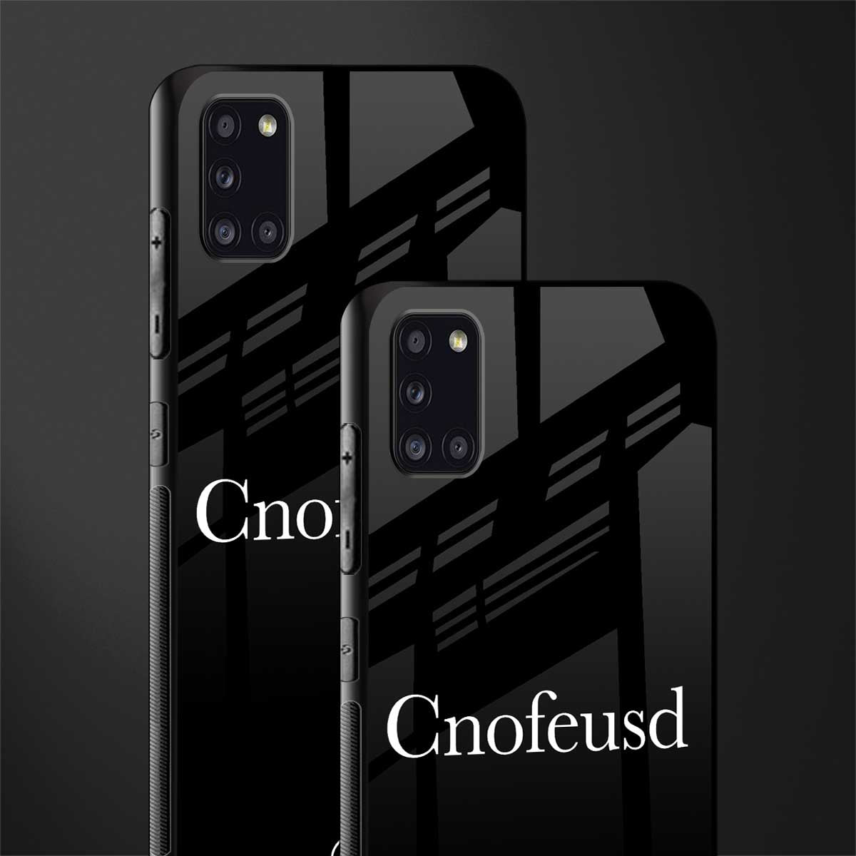 cnofeusd confused black glass case for samsung galaxy a31 image-2