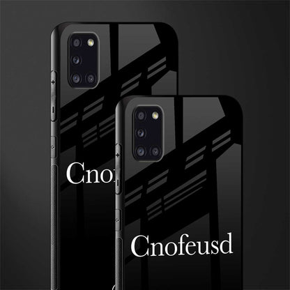 cnofeusd confused black glass case for samsung galaxy a31 image-2