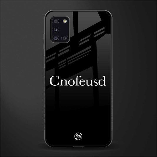 cnofeusd confused black glass case for samsung galaxy a31 image