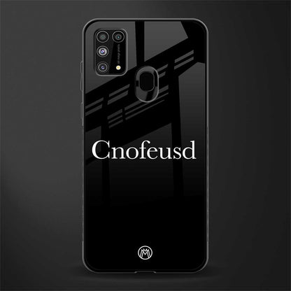 cnofeusd confused black glass case for samsung galaxy m31 prime edition image