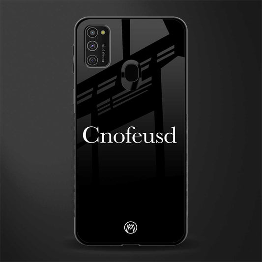 cnofeusd confused black glass case for samsung galaxy m21 image