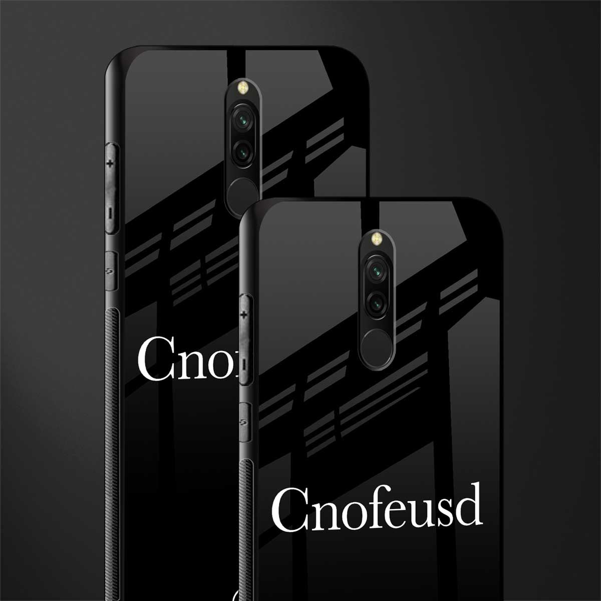 cnofeusd confused black glass case for redmi 8 image-2