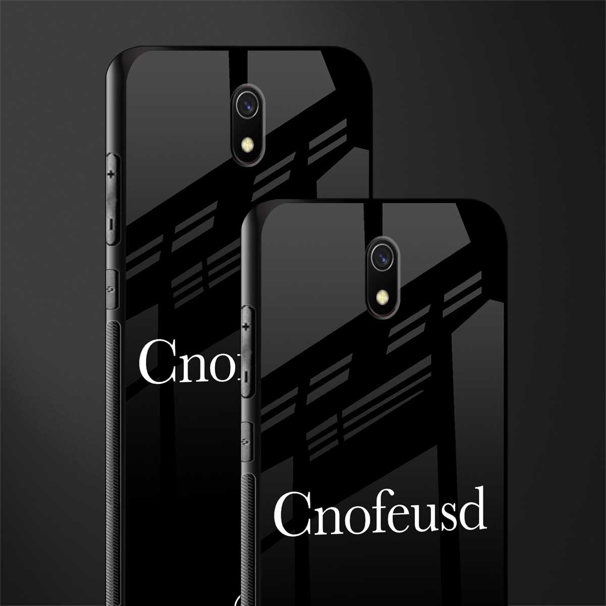 cnofeusd confused black glass case for redmi 8a image-2