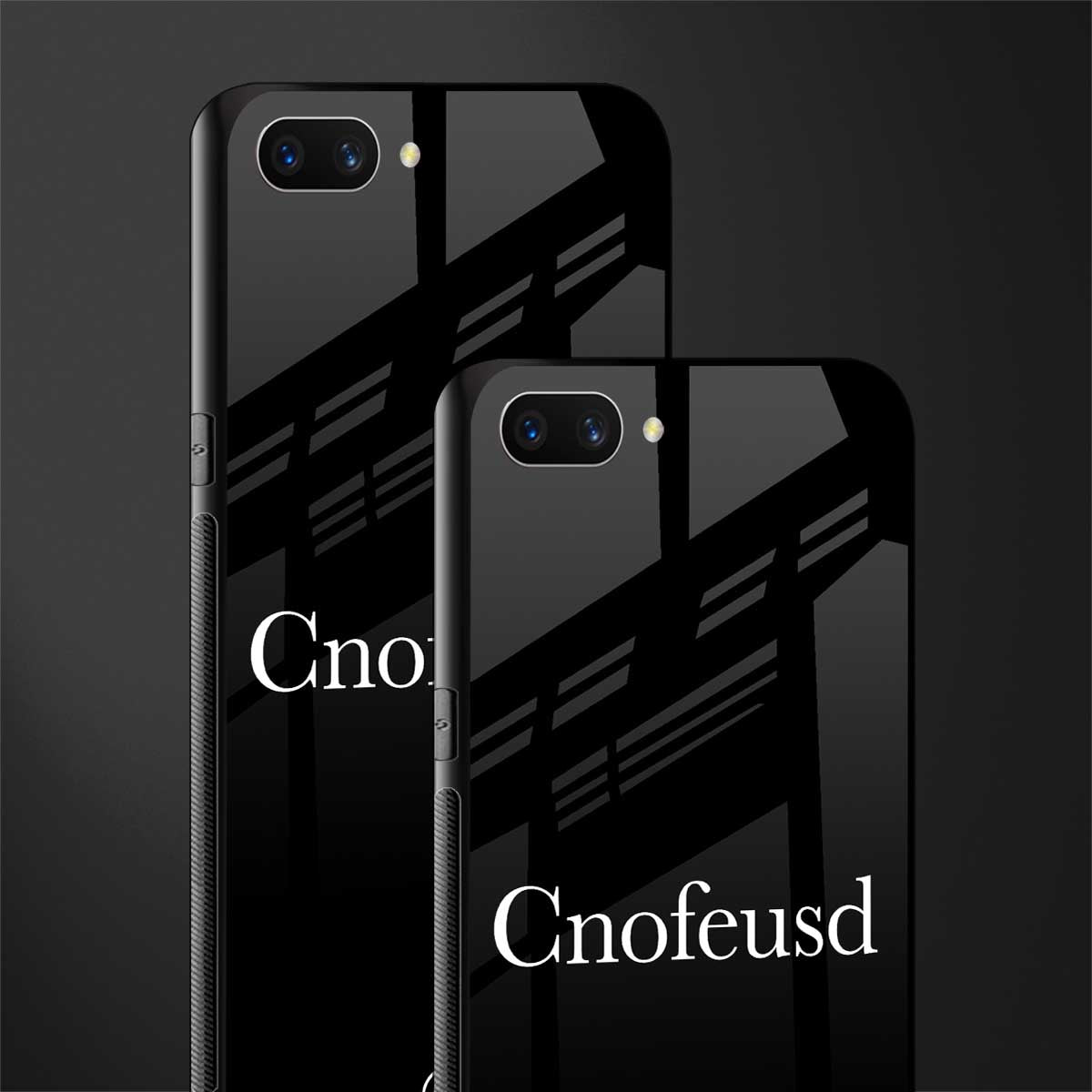 cnofeusd confused black glass case for oppo a3s image-2