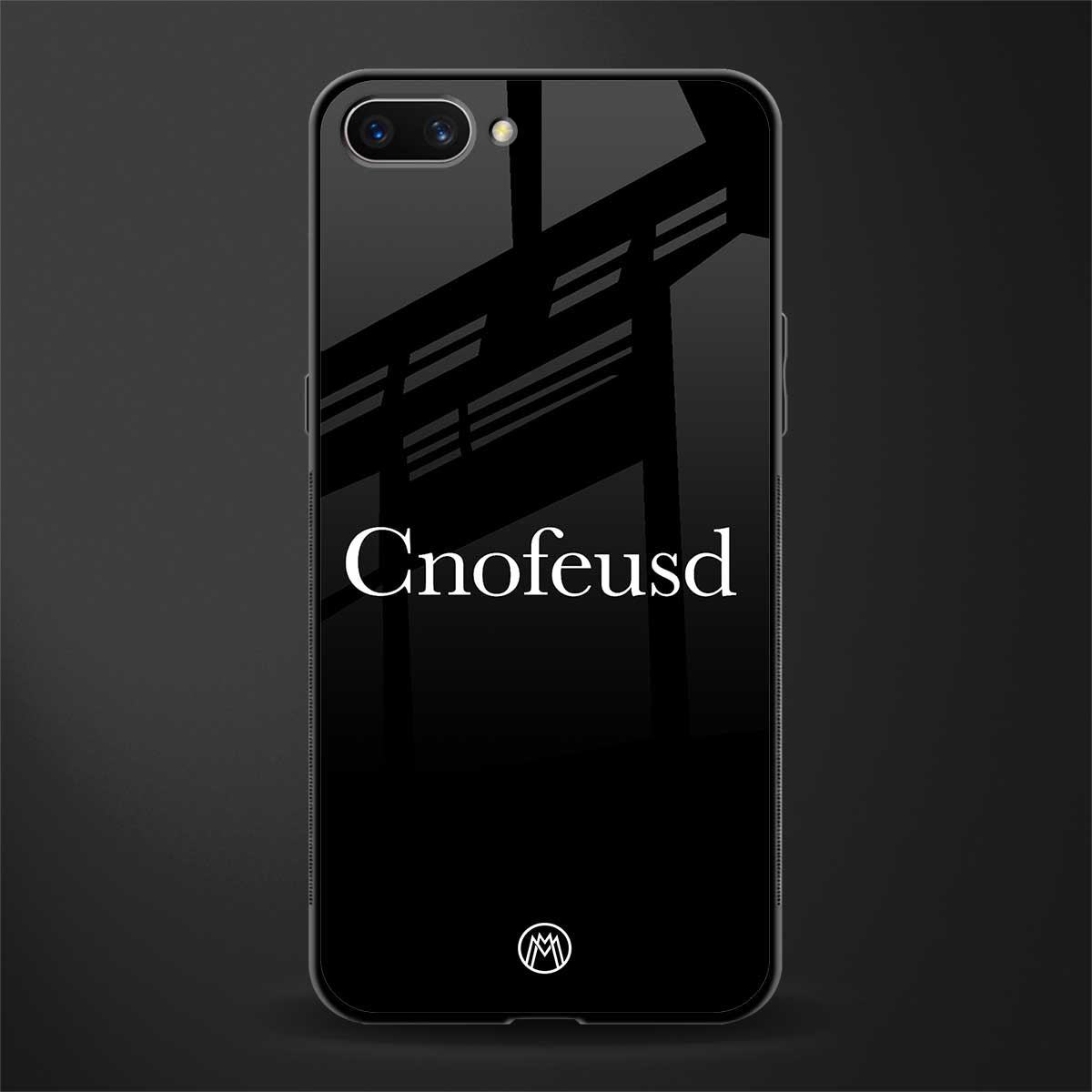 cnofeusd confused black glass case for oppo a3s image