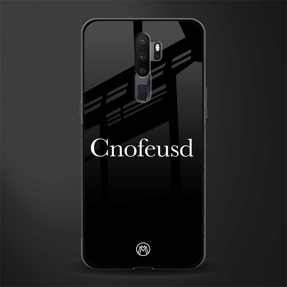cnofeusd confused black glass case for oppo a9 2020 image