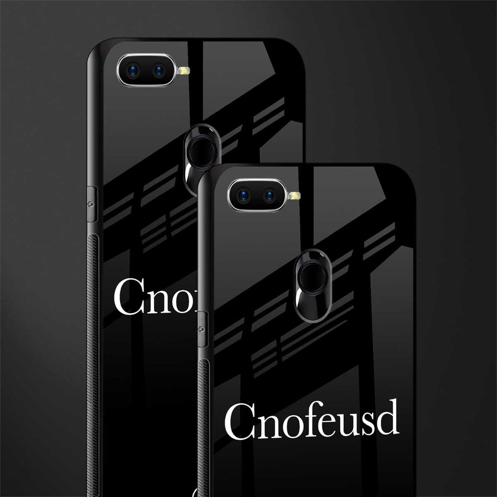 cnofeusd confused black glass case for oppo a7 image-2