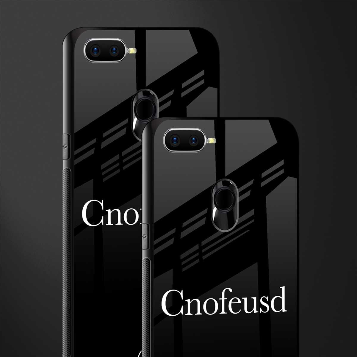 cnofeusd confused black glass case for oppo a7 image-2