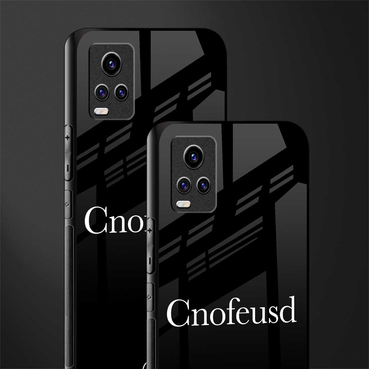 cnofeusd confused black back phone cover | glass case for vivo y73
