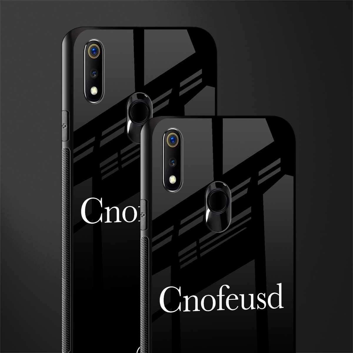 cnofeusd confused black glass case for realme 3 pro image-2