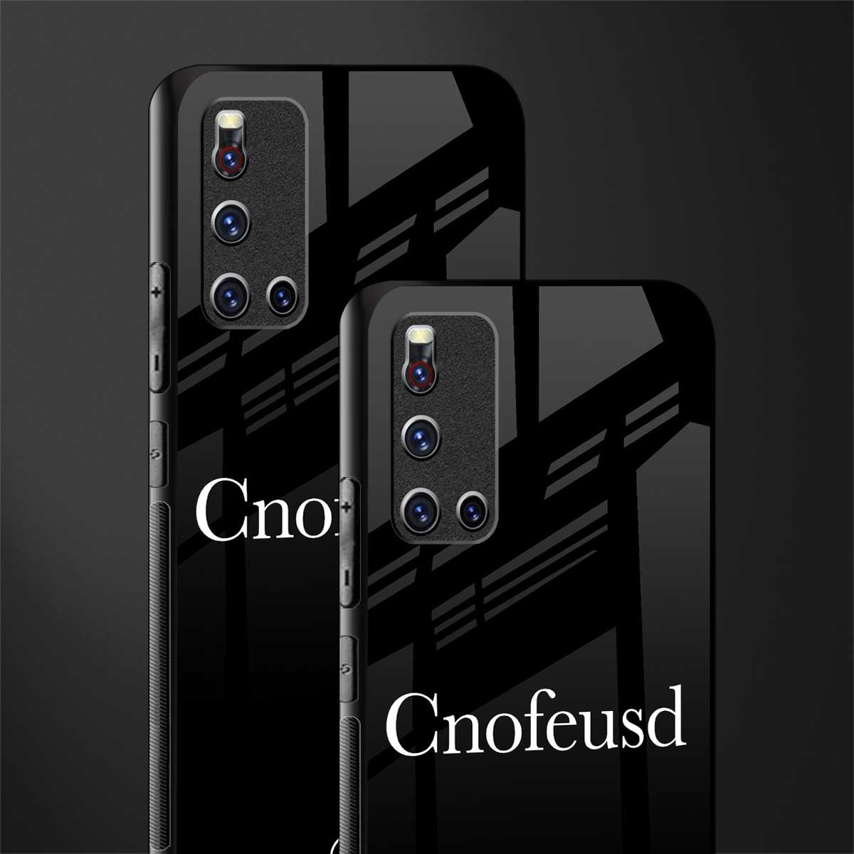 cnofeusd confused black glass case for vivo v19 image-2