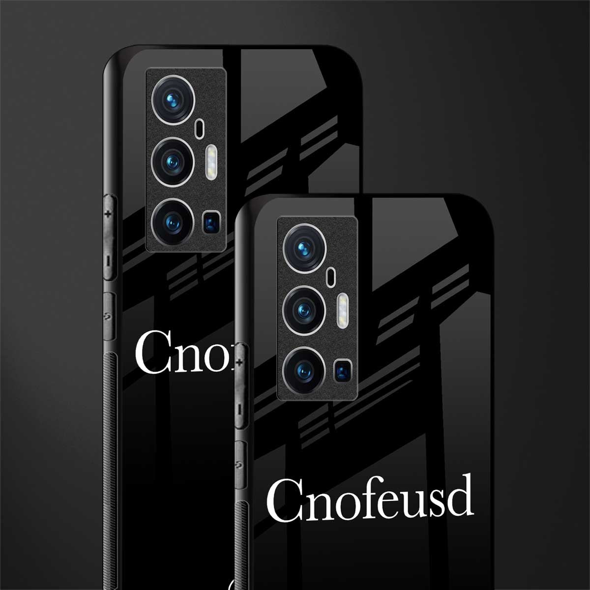 cnofeusd confused black glass case for vivo x70 pro plus image-2