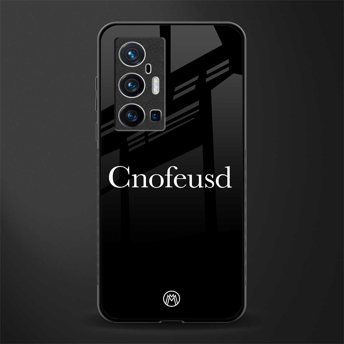 cnofeusd confused black glass case for vivo x70 pro plus image