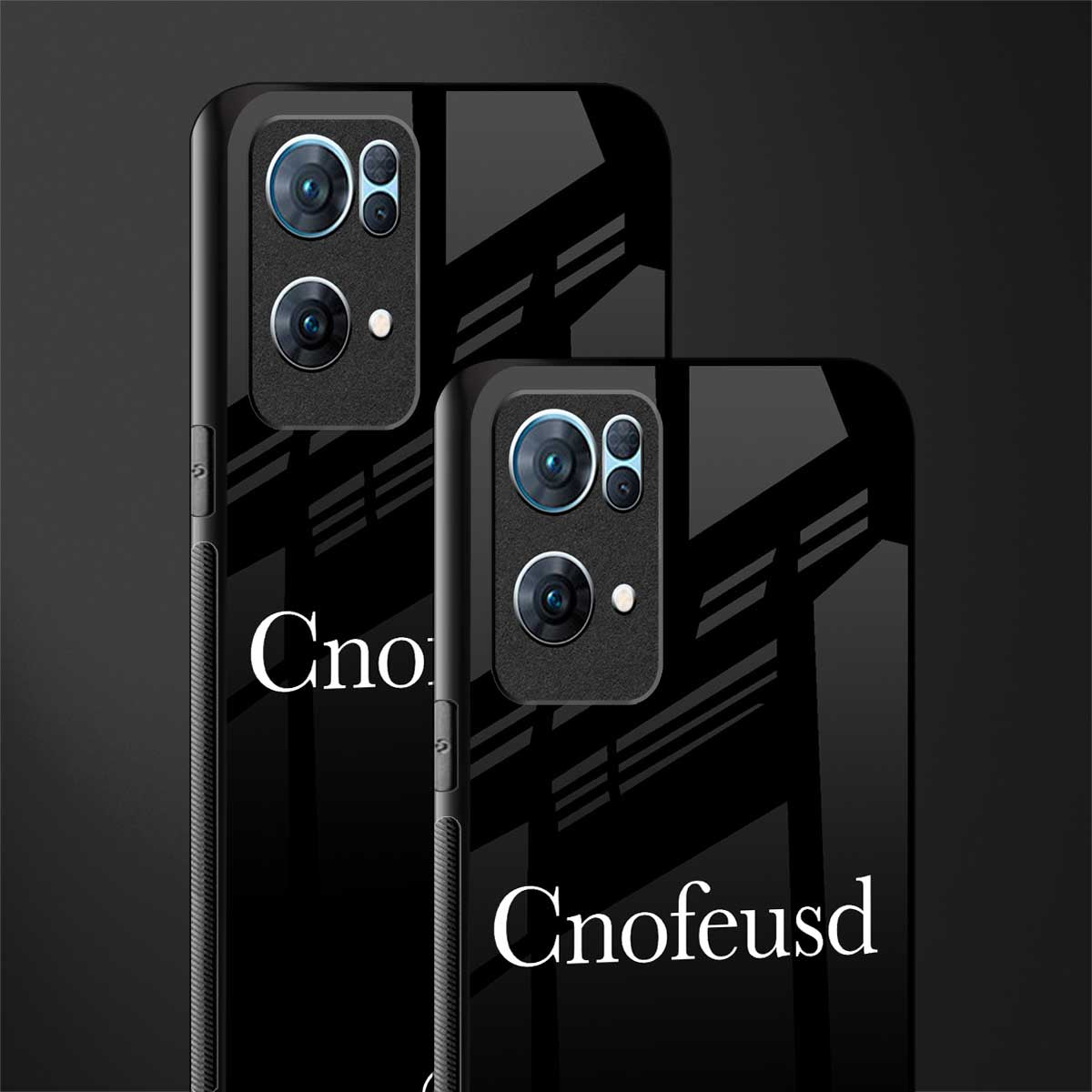 cnofeusd confused black glass case for oppo reno7 pro 5g image-2