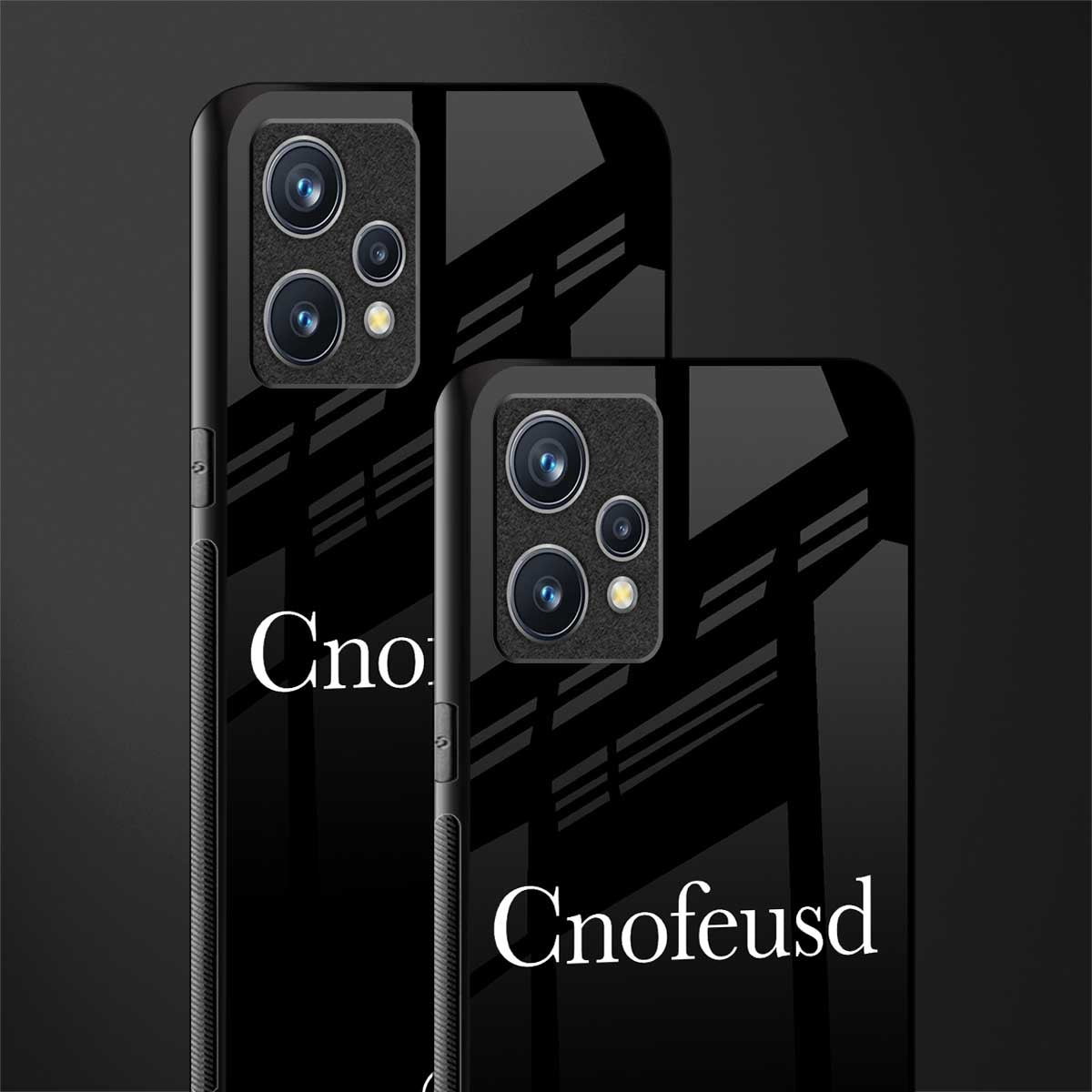 cnofeusd confused black glass case for realme 9 pro plus 5g image-2