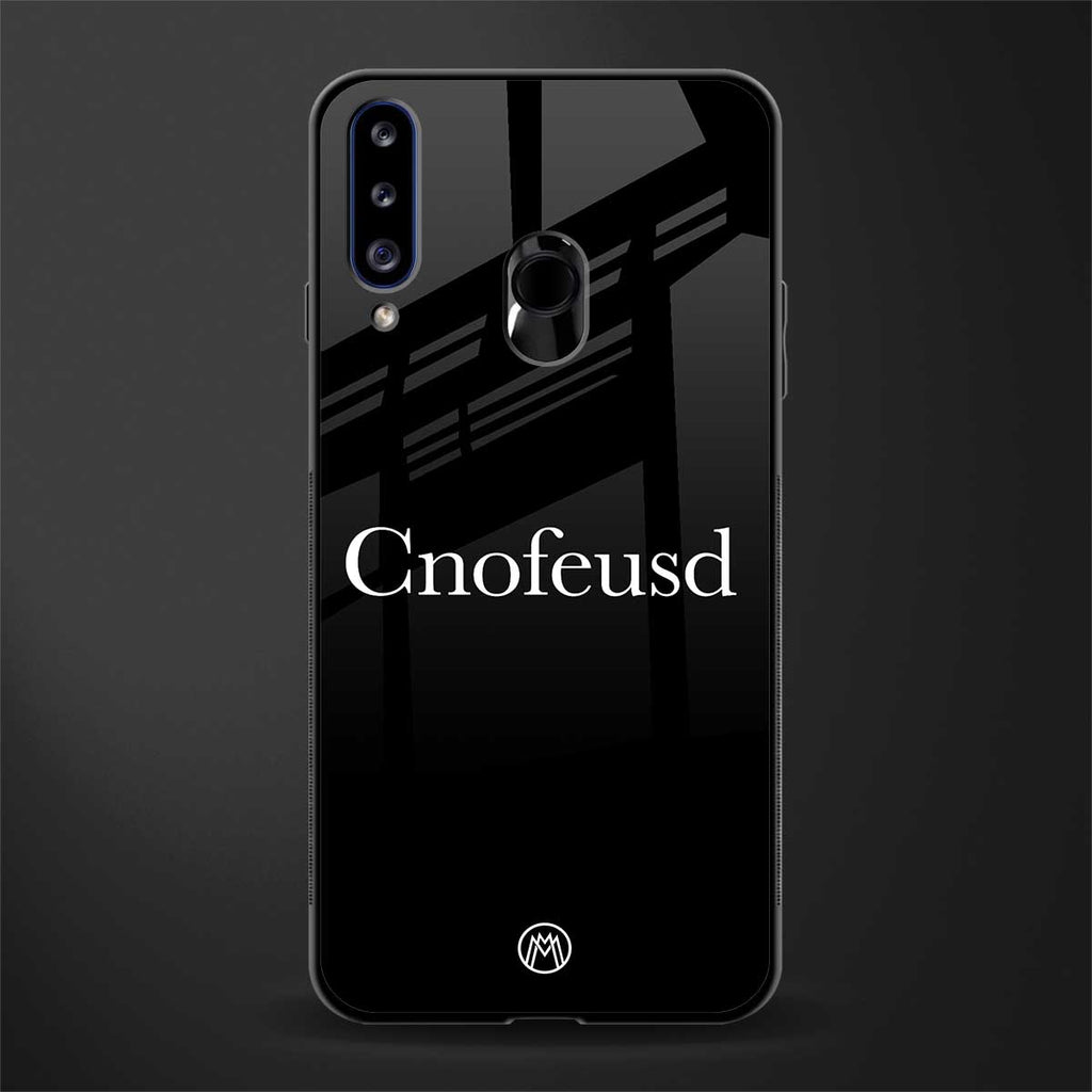 cnofeusd confused black glass case for samsung galaxy a20s image