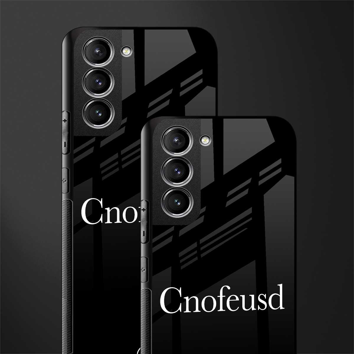 cnofeusd confused black glass case for samsung galaxy s21 image-2