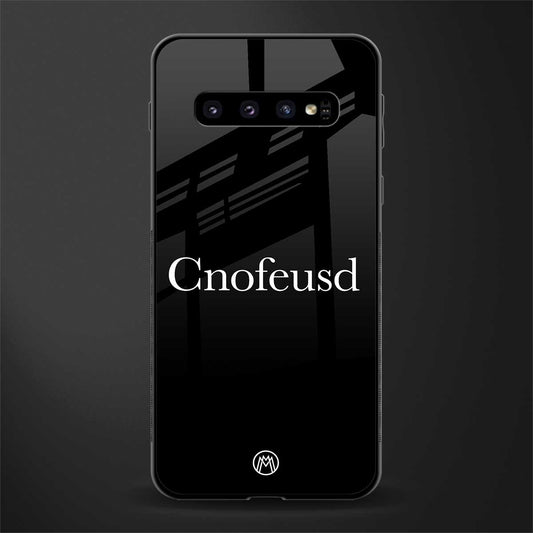 cnofeusd confused black glass case for samsung galaxy s10 plus image