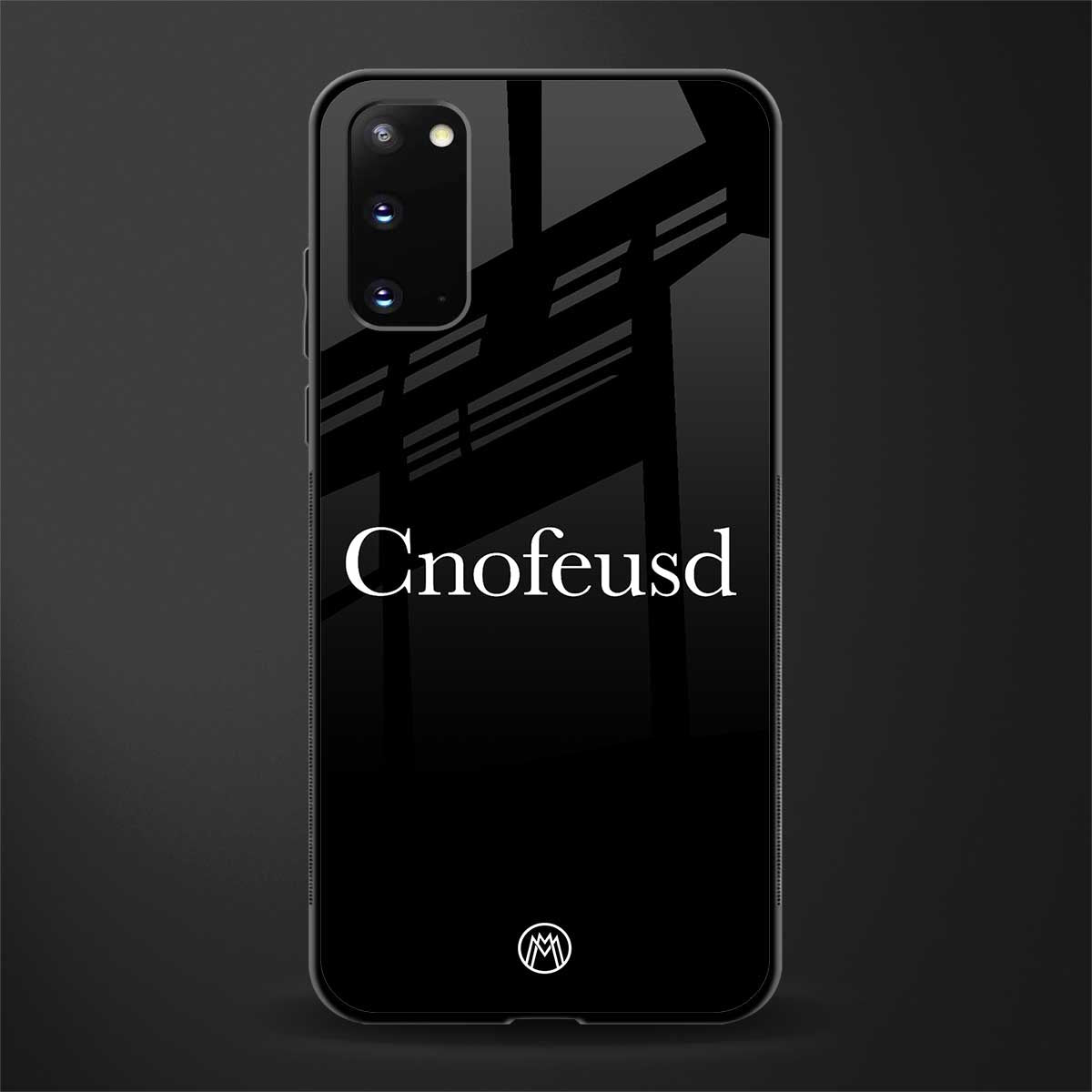 cnofeusd confused black glass case for samsung galaxy s20 image