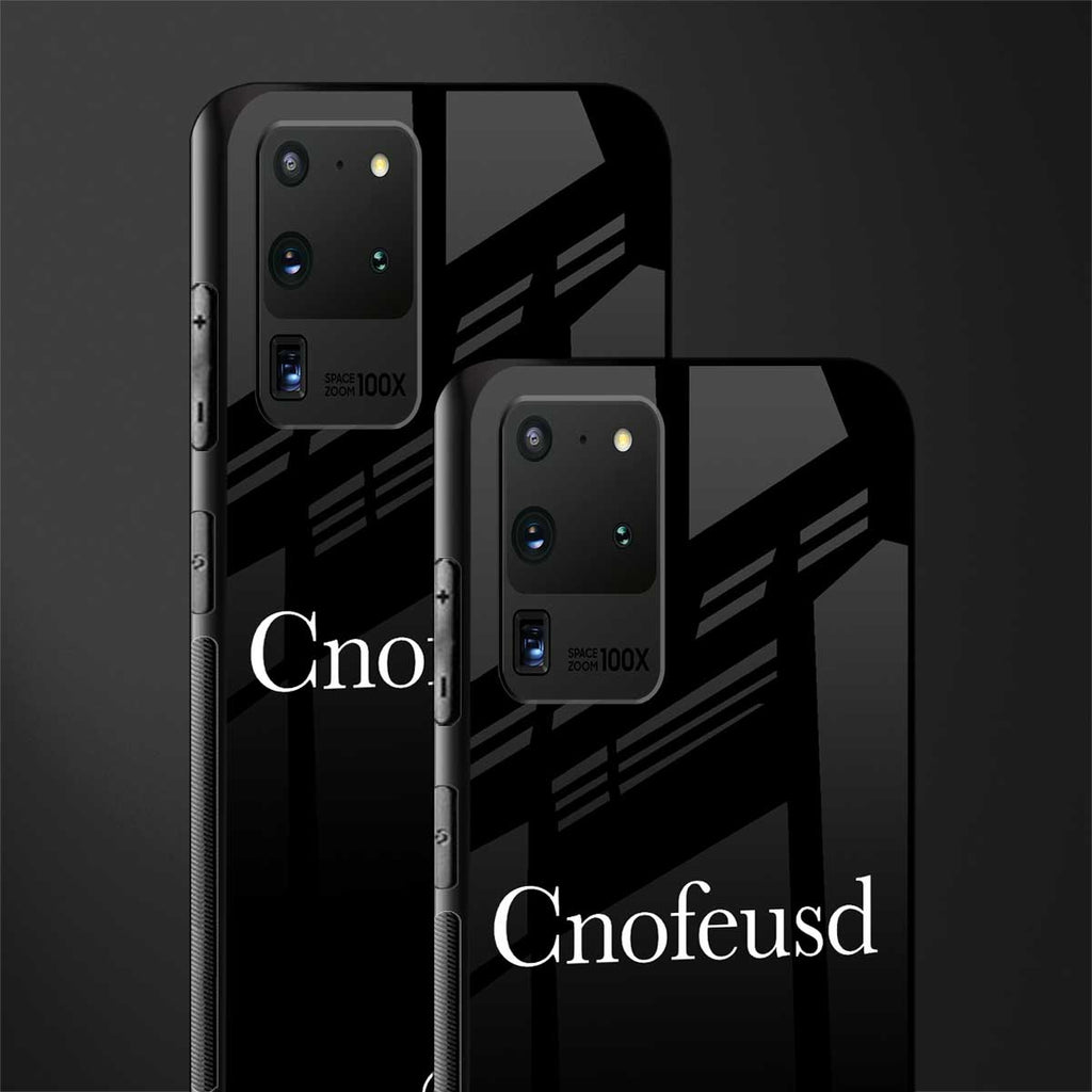 cnofeusd confused black glass case for samsung galaxy s20 ultra image-2