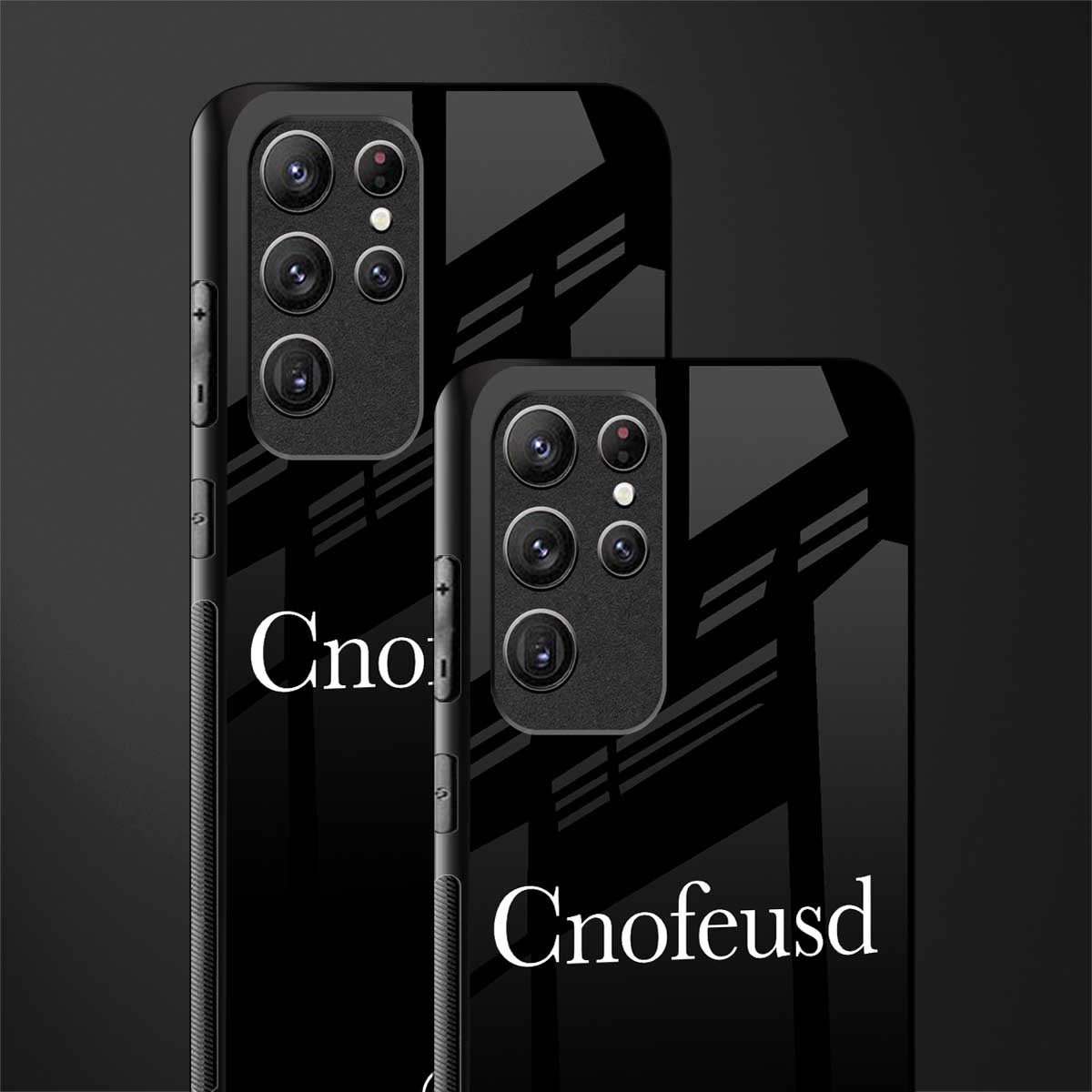cnofeusd confused black glass case for samsung galaxy s22 ultra 5g image-2