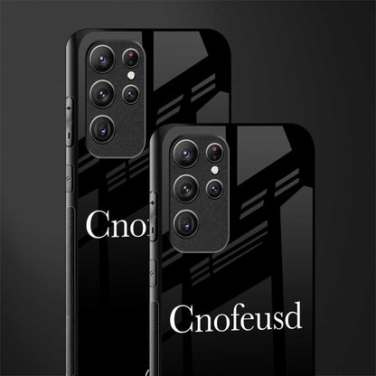 cnofeusd confused black glass case for samsung galaxy s21 ultra image-2