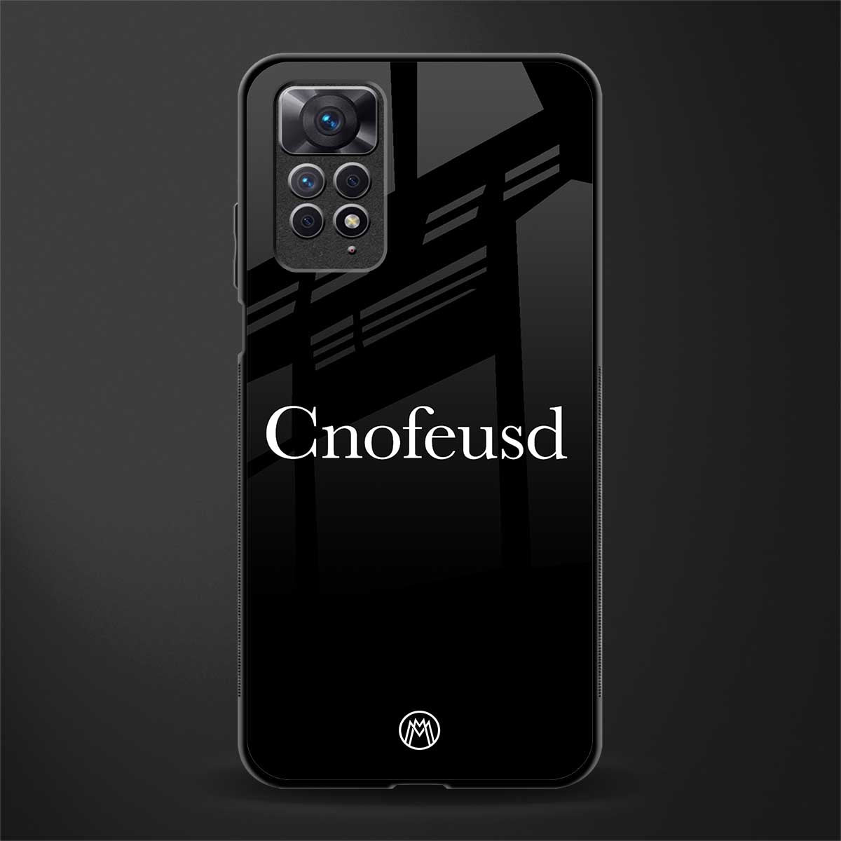 cnofeusd confused black glass case for redmi note 11 image