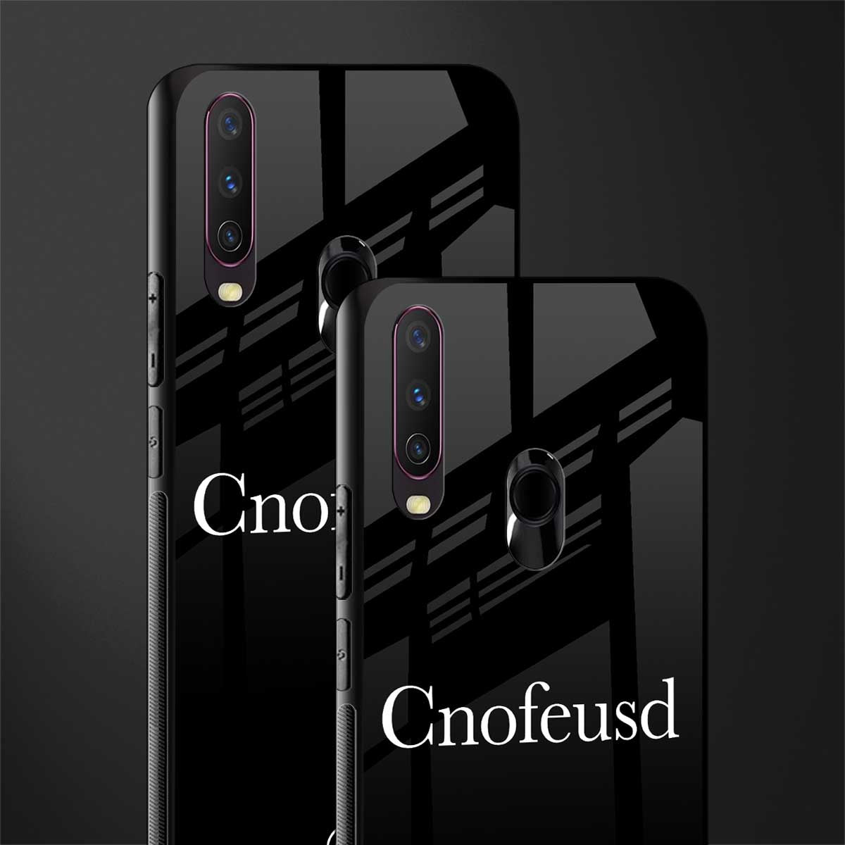 cnofeusd confused black glass case for vivo y17 image-2