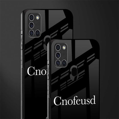 cnofeusd confused black glass case for samsung galaxy a21s image-2