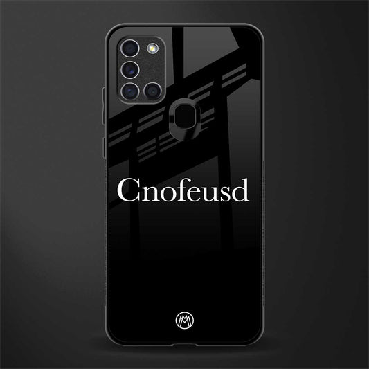 cnofeusd confused black glass case for samsung galaxy a21s image