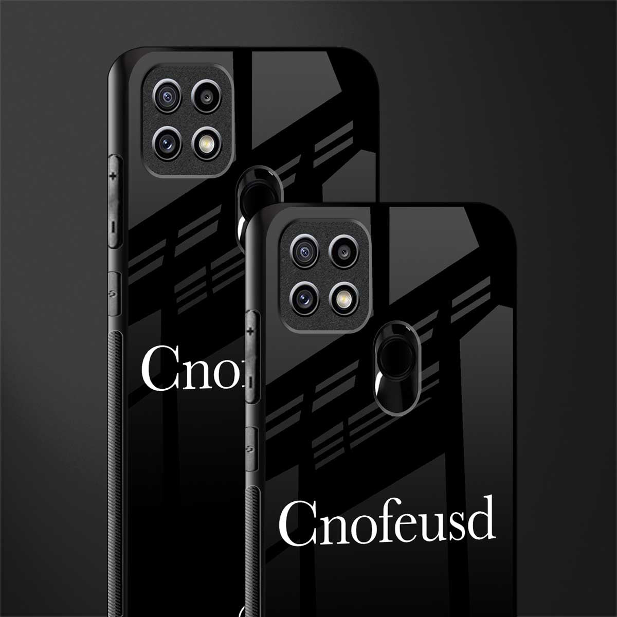 cnofeusd confused black glass case for oppo a15s image-2