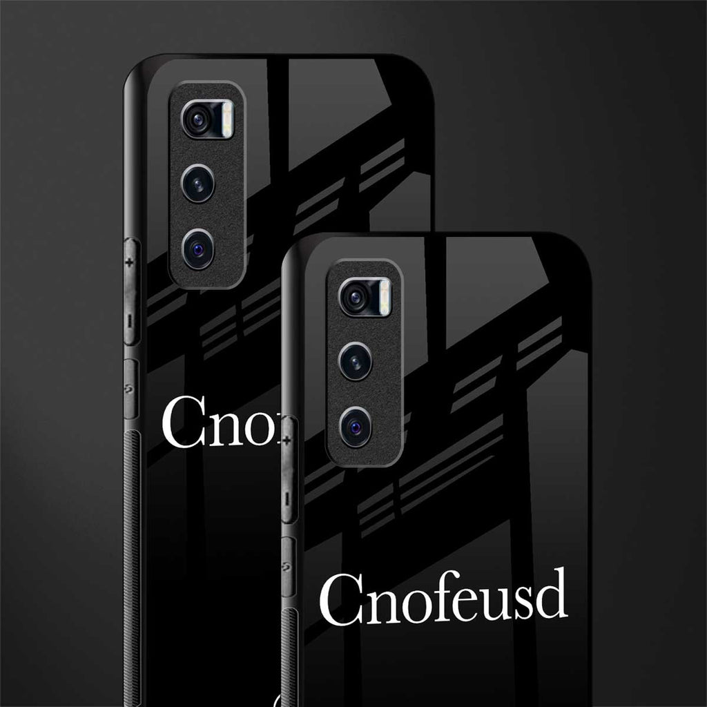 cnofeusd confused black glass case for vivo v20 se image-2