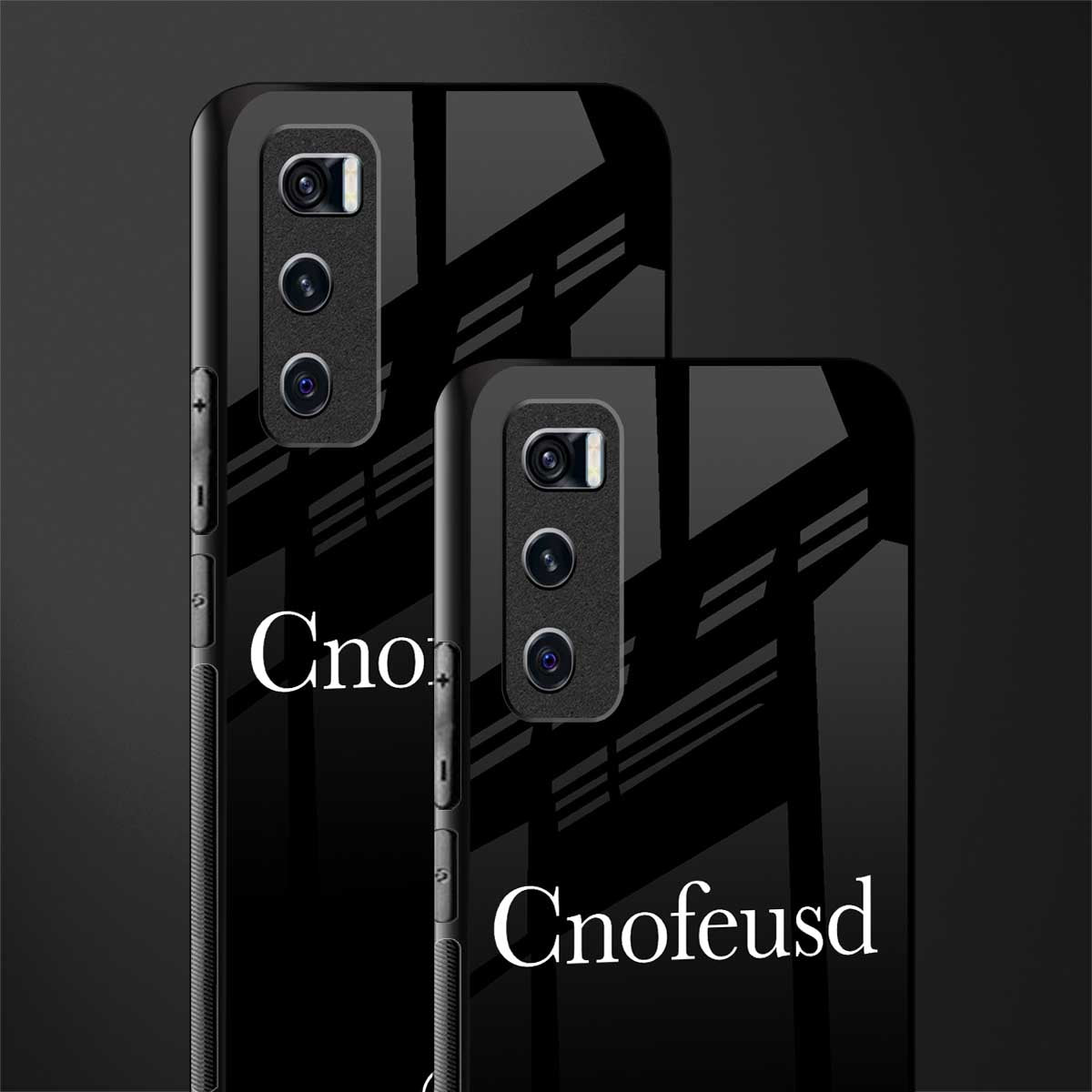 cnofeusd confused black glass case for vivo v20 se image-2