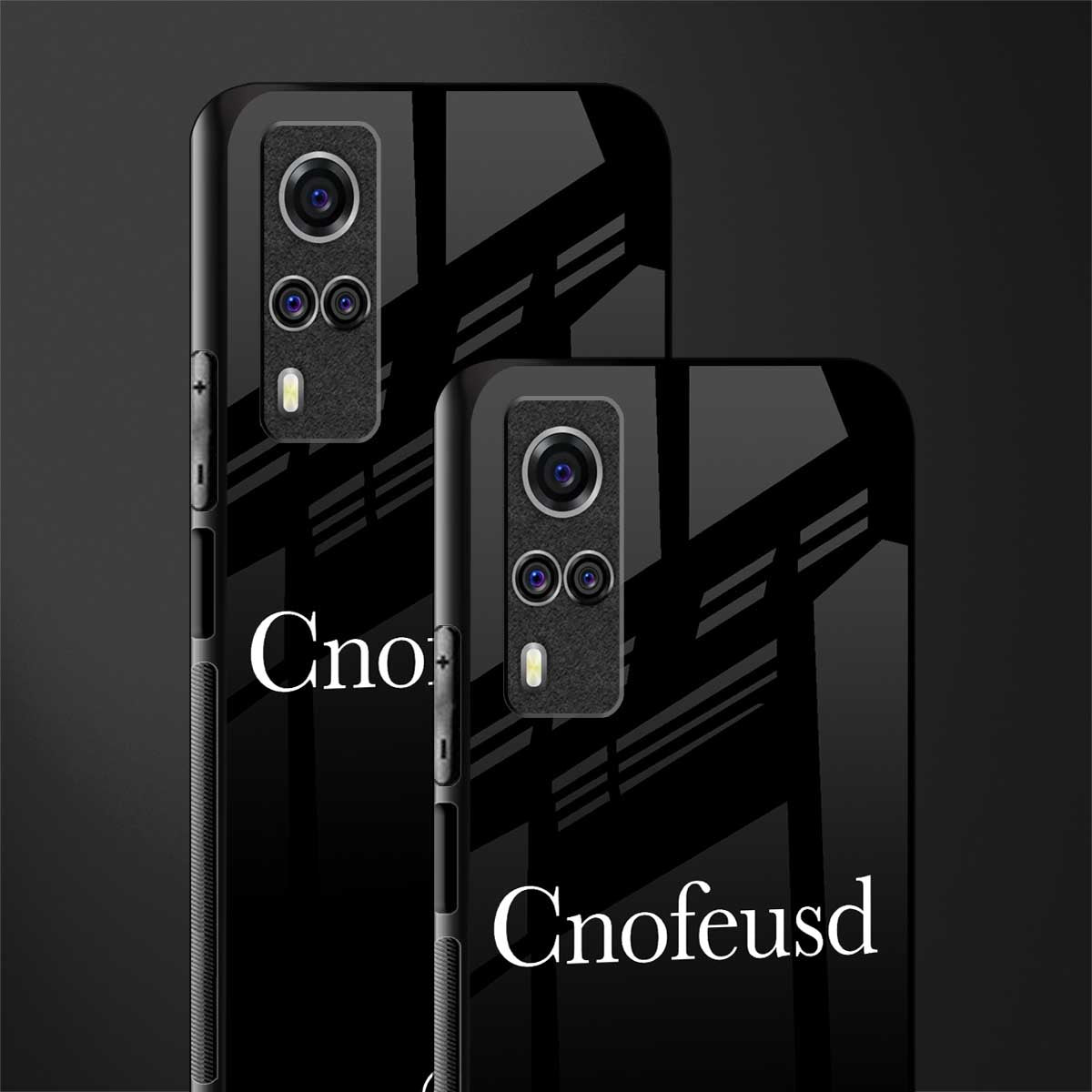 cnofeusd confused black glass case for vivo y51 image-2